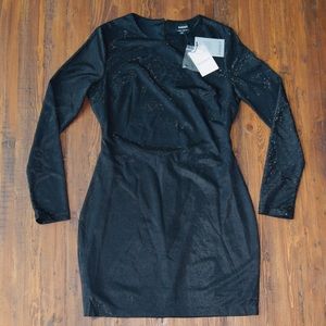 NWT Bardot BodyCon Open Back Sparkle Dress -Black